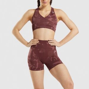 GYMSHARK TWO PIECE BURGUNDY SET SIZE XS